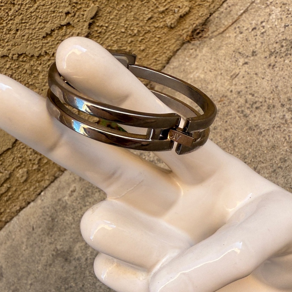 Vintage Silver Two Band Rectangular Face - image 5